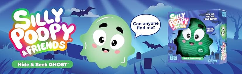 Silly Poopy & Friends™ Hide & Seek Ghost™ by Relatable, The Kid-Friendly Hide & Seek Game, Great Toddler Toys for Learning & Play, Fun Toddler Halloween Toys and Kids Halloween Games