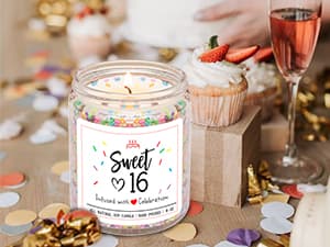 Homsolver 16th Birthday Gifts for Girls, Vanilla Cream Scent Best Ideas Birthday Presents for Daughter, Friends, Sister, Handmade Aromatherapy Candle Decorations