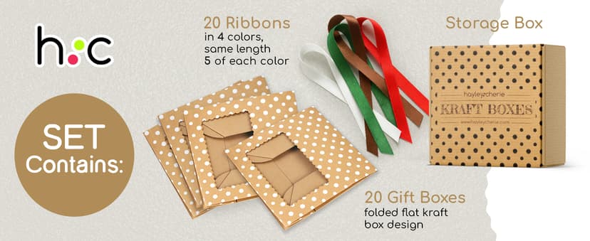 Brown Kraft Cookie Boxes with Ribbons & Window (20 Pack) 8.3 x 6 x 2.8” Food Grade Cardboard Bakery Gift Boxes for Christmas Gift Giving, Baked Goods, Candy Treats, Decorative Holiday Packaging, Empty