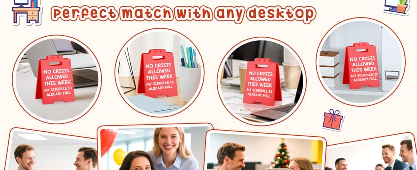 Funny Office Desk Decor Boss Sign, Bosses Day Gifts for Women Men Manager Supervisor Leader Lady Famale Male, Christmas White Elephant Gifts for Teacher Principal Coworker Cubicle Accessories Red Sign