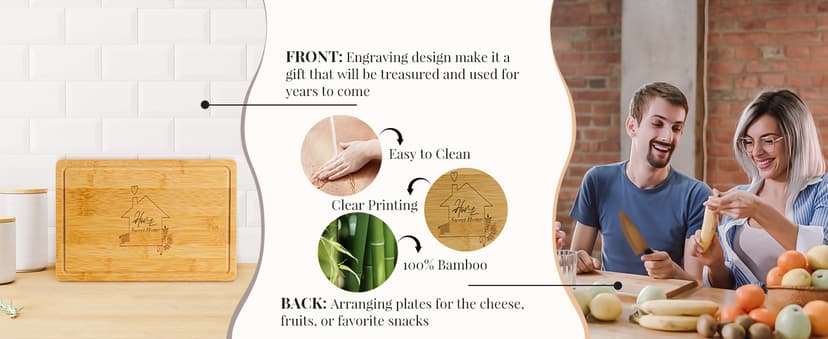 Synhonty New Home Gift Ideas Basket, 11 Pcs: Bamboo Serving Board, Wooden Decoration, Soy Candle, Towels & More - White