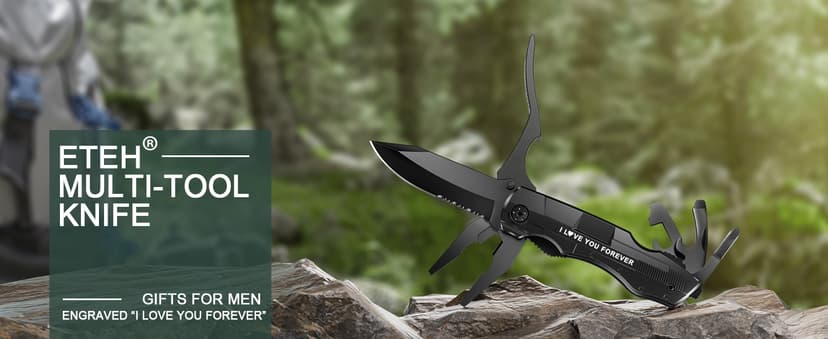 Gifts for Boyfriend Husband,Multitool Pocket Knife "I LOVE YOU",Anniversary Birthday Christmas Valentines Day Gifts for Him,Unique Camping Hunting Cycling Gift Ideas for Men