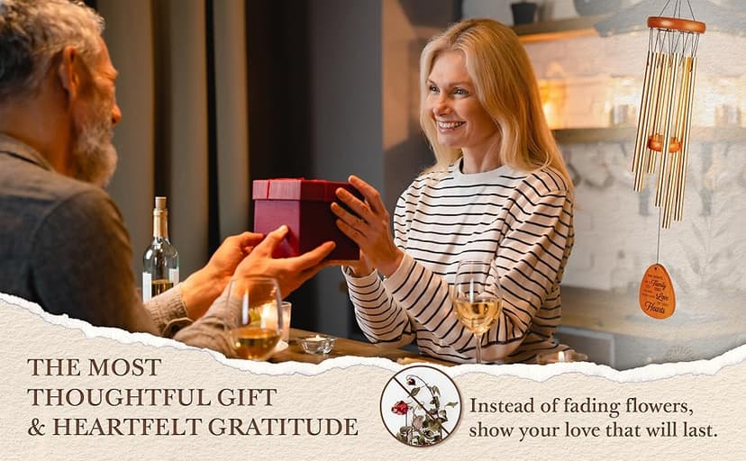 50th Wedding Anniversary Wind Chime, Happy 50th Anniversary Romantic Gifts for Couple, Parents, Wife, Husband, Friends, Golden Anniversarys Keepsake Gifts Ideas