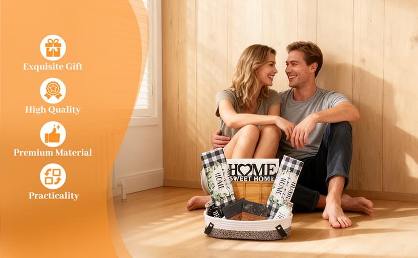 House Warming Gifts New Home, 10 Pcs Housewarming Gift Ideas, New House Gift Basket for Homeowners Couples Women, Closing Gifts for Home Buyers