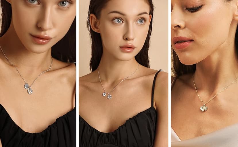 Zealmer Dainty 18K Gold Plated Compass World Map Pendant Necklace Graduation Gift for Friends