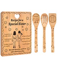 Best Friend Birthday Gifts for Women - “Recipe for a Best Friend” Bamboo Cutting Board Set, Engraved with Inside Jokes & Secrets - Bestie Gifts for Graduation, Long-Distance, Housewarming & Christmas