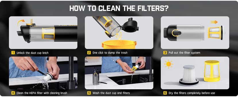 Fanttik Slim V10 APEX Cordless Car Vacuum, 4-in-1 Portable Mini Handheld Vac, 19kPa Suction Power, Upgraded Smart Digital Display, 2 Suction Modes for Small Jobs, Car, Office Desk, Keyboards (Black)