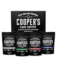 Gourmet Coffee Sampler Gift Box Set, Roasted Coffee Ground, Sumatra Dark, Kenya AA Medium-Dark, Rwanda Medium, Natural Ethiopian Light, Ground, 4 Bags, 16 oz Total