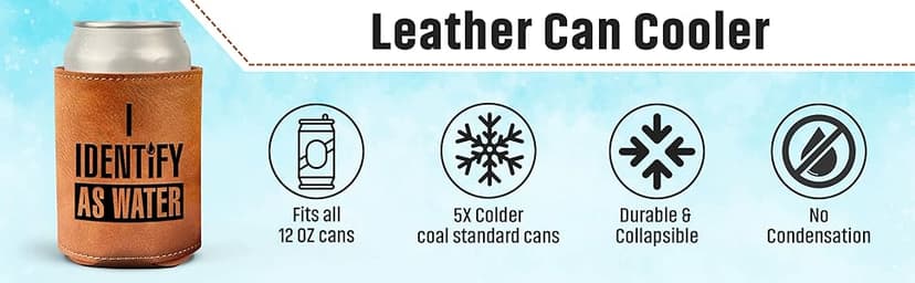 Gifts for Dad from Daughter, Son for Fathers Day - Dad Gifts, Men Gifts - Birthday Gifts for Men, Dad Birthday Gift, Birthday Gifts for Dad - Retirement Gifts for men, Leather Can Cooler for Mens 12Oz