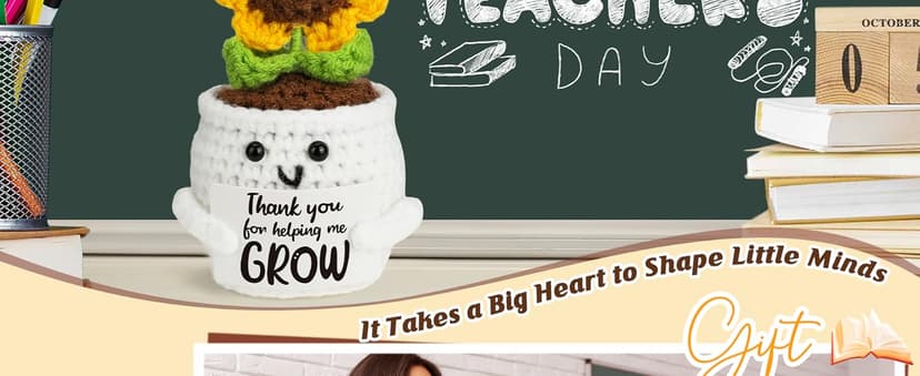 MBL Sunflower Christmas for Women Teacher - Thank You Appreciation Emotional Inspirational Support Crochet Sunflowers Gifts for Men Coworker Boss Lady Friend Thanksgiving Retirement Stocking Stuffers