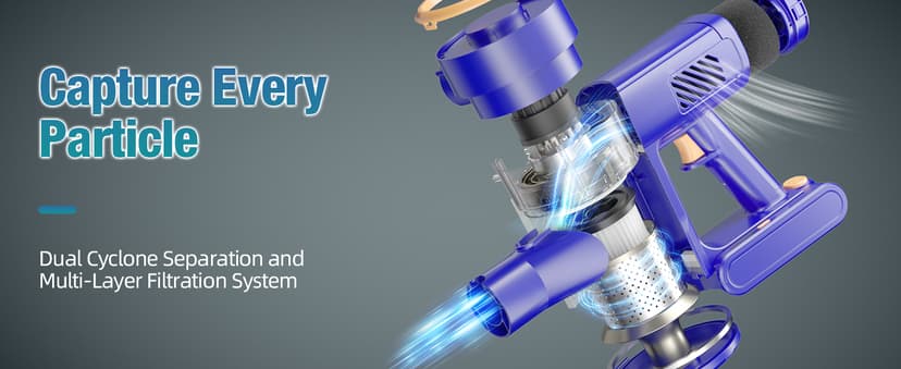 Cordless Vacuum Cleaner, 180° Bendable Wand Stick Vacuum Cleaners with LED Touch Screen, 8-in-1 Lightweight Rechargeable Vacuum with 1.5L Dust Cup for Home Hard Floor Low-Pile Carpet