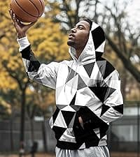 SANKILL Graphic Hoodies for Men Funny Novelty Pullover Sweatshirt Xmas Gifts Black red Anime Hoodie Cool Designs Rapper