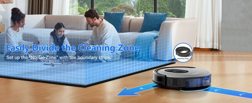 Tikom Robot Vacuum and Mop Combo, 5000Pa Robotic Vacuum Cleaner, 150 Min Max, App & Remote Control, Ideal for Hard Floor, Carpet, Pet Hair, Self-Charge(G8000 Max)