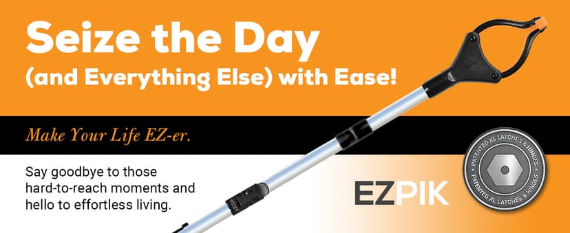 EZPIK Pro 43" Foldable Grabber Reacher Tool for Seniors - Grabbers for Elderly Reaching Tool Heavy Duty Pickup Trash Picker Upper Equipment - Claw Grabber Stick for Reaching Aids, Weed Gripper