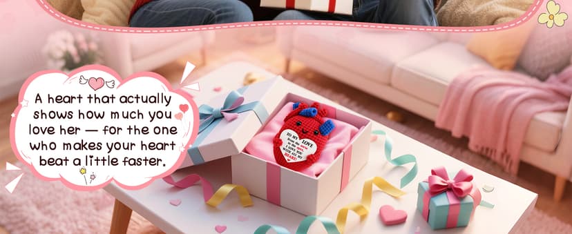 Mini Gifts for Him Her Couple Christmas Valentine’s Day To My Love Handmade Crochet Anatomical Heart Love Gift for Women Boyfriend Girlfriend Husband Wife Anniversary Christmas Valentines Birthday