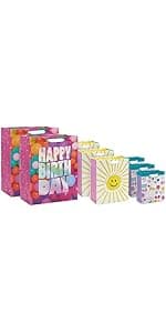 Hallmark 9" Medium Graduation Gift Bag with Tissue Paper (Gold and Silver Mortarboards on Black) for College, High School, 8th Grade, Kindergarten, Nurses