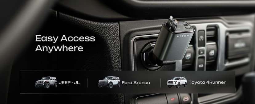 LISEN Retractable Car Charger, 69W USB C Car Accessories Adapter for iPhone 17 USB C Charger Fast Charging, Gifts for Women Men, Travel Essentials, for iPhone 17 Pro Max Air 16 15 14 13 12 Samsung S25