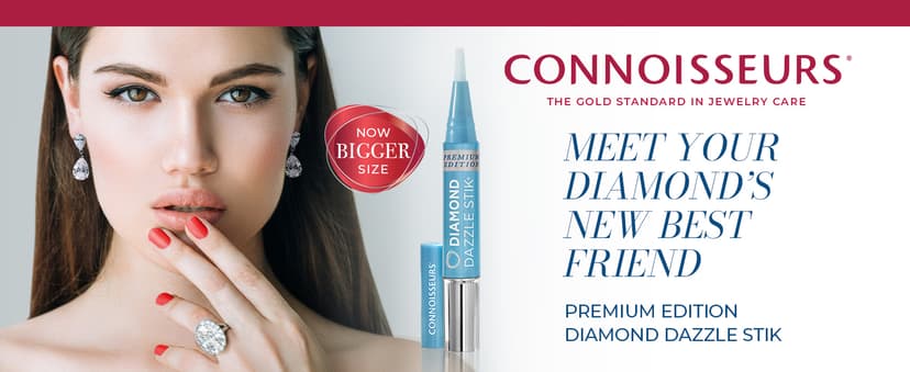 CONNOISSEURS Diamond Dazzle Stik - Portable Diamond Cleaner for Rings and Other Jewelry - Bring Out The Sparkle in Your Diamonds and Precious Stones
