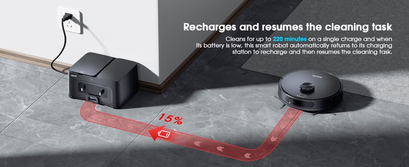 Robot Vacuum and Mop, 3-in-1 Robotic Vacuum Cleaner with 70-Day Self-Emptying Base, 360° LiDAR Navigation, Smart Mapping & Auto-Return, 6000Pa Strong Suction for Pet Hair, Carpets & Hard Floors