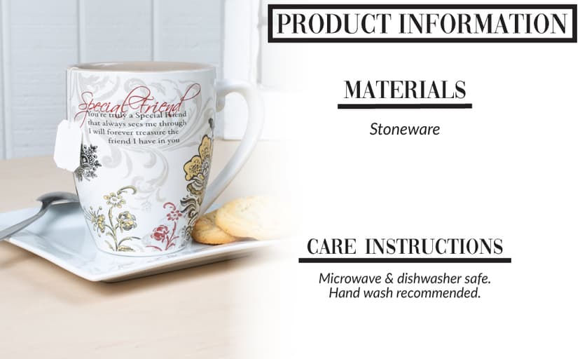 Pavilion Coffee Mugs - Mark My Words Special Friend Mug with "You're Truly A Special Friend" Text Design - Ceramic Coffee Cup for Friends, Microwave & Dishwasher Compatible - Multicolor, 20 oz