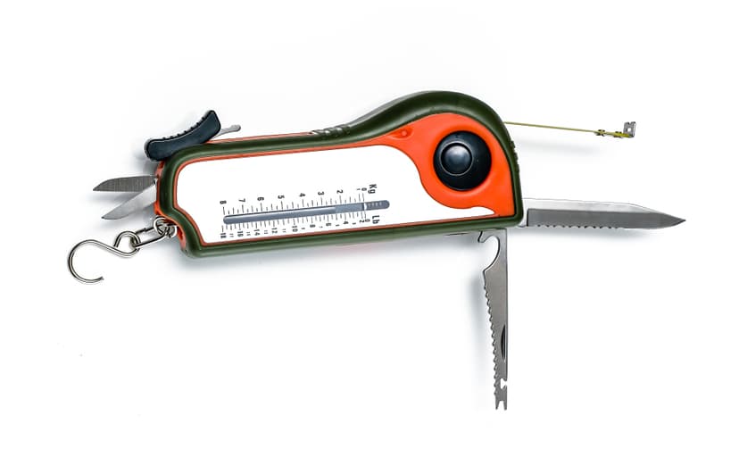 Fisherman Gift Tool Fishing Multitool - Hook Remover, Scale Scraper, Tape Measure, Bait Cutter, Flashlight, Knife, Scissors, Weight Scale, Bottle Opener, Gift Idea for Men Women Kids