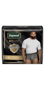 Depend Depend Fresh Protection Adult Incontinence Underwear for Men, Disposable, Maximum, Extra-Large, Grey, 68 Count (2 Packs of 34), Packaging May Vary