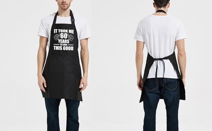 60th birthday gifts for women Men, Funny Chef Aprons with Pockets for 60 year old birthday gift