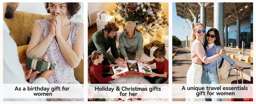 Vlando Birthday Gifts for Women Friendship, Personalized Initial Jewelry Box, Friendship Gifts for Women Friends, Travel Essentials Small Jewelry Box, Travel Box for Girls - Letter J, Pink