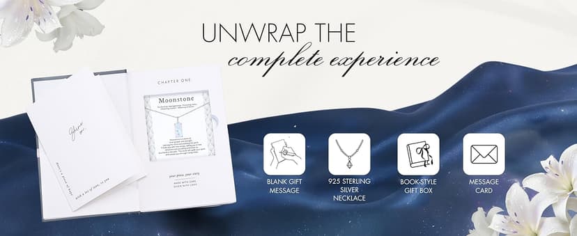 HOPE LOVE SHINE New Beginnings Rainbow Moonstone Sterling Silver Necklace for Women