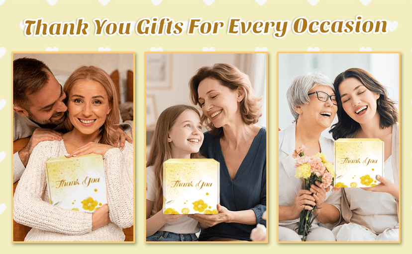 Thank You Gifts for Women, Employee Appreciation Gifts with 16 Oz Glass Cup, Scented Candle, Gift Baskets for Women, Coworker, Teacher, Birthday, Thanksgiving, Christmas, Anniversary (Yellow)