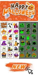 Partywind 250 Styles Glow Halloween Party Supplies, Luminous Halloween Temporary Tattoos for Kids Birthday Party Decorations Favors, Halloween Goodie Bag Fillers (24 Sheets)