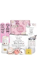 Birthday Gifts for Women, Gift Baskets for Women, Best Friend Friendship Gifts, Get Well Soon Inspirational Gift Set Box for Woman Her Teen Girl Sister Friendship w 18oz Daisy Cup