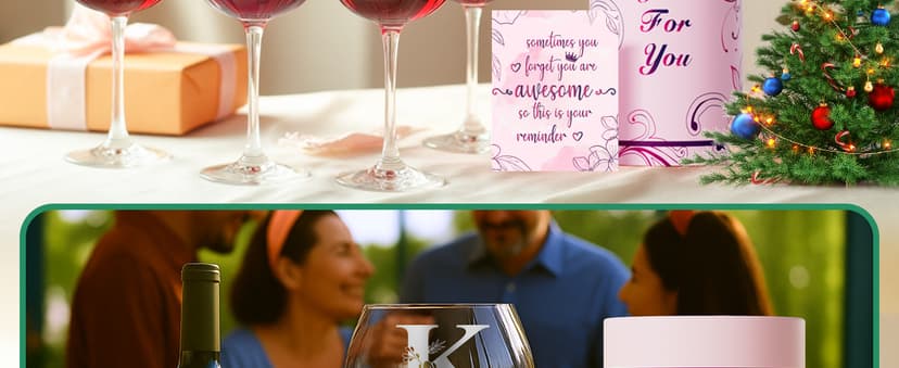 Personalized Monogram Gifts for Women - Customized Initial A-Z Wine Glass, Unique Christmas Birthday Gifts for Her, Mom, Wife, Sister, Daughter, Friend (Letter L)