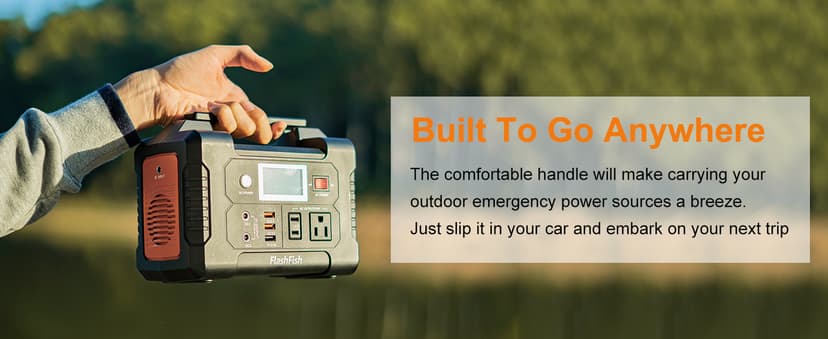 200W Portable Power Station, FlashFish 40800mAh Solar Generator With 110V AC Outlet/2 DC Ports/3 USB Ports, Backup Battery Pack Power Supply for CPAP Outdoor Advanture Load Trip Camping Emergency.
