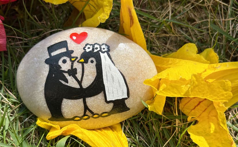 mqajdv Penguin Groom Gift from Bride – To My Husband on Our Wedding Day – Thoughtful Marriage Keepsake for Husband from Wife-to-Be – Unique Big Day Gift with Card