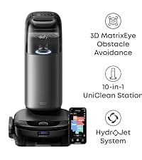 eufy C10 Robot Vacuum Self Emptying, 8 Weeks Hands Free, Advanced Smart Mapping with LiDAR Navigation, 2.85-Inch Slim Design, Powerful Suction, Edge Expansion Brush for Pet Hair, Carpet Detection