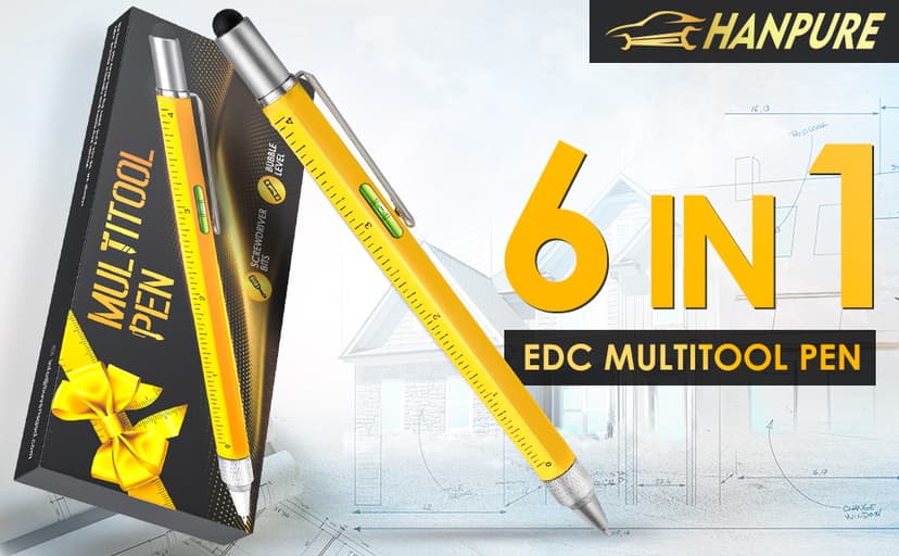 Stocking Stuffers for Men, Gifts for Him, Multitool Pen Christmas Birthday Present, Ideas for Guys Husband Who Have Everything, Tools Cool Gadgets Birthday, White Elephant for Adults Women Dad Grandpa