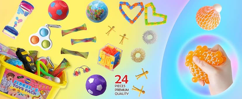 Gift Fidget Box Toys Pack for Kids 3-12, FunKidz Sensory Toys for Boys Girls Age 7-12 Autistic Children in Mystery Storage Portable Box