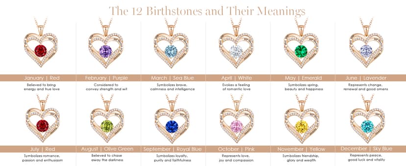 CDE Forever Love Heart Necklaces for Women, Wedding Anniversary, Birthday Mothers Day Gifts for Mom, Mother, Wife, Girlfriend, S925 Silver Jewelry with Birthstone Pendant