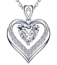 2-3 Ct Moissanite Heart Necklaces for Women, 18K Gold Plated Romantic Pendant for Anniversary Birthday, 925 Sterling Silver Jewelry for Wife Girlfriend Mom Her