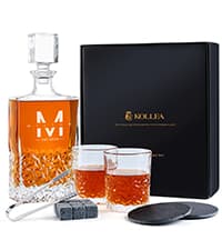 Kollea Blackjack Whiskey Decanter Set, 37.2 Oz Casino Style Decanter with 4 Glasses, Liquor Dispenser, Funny Birthday Gifts for Men Dad, Him, Boyfriend, Poker Game Night Essentials, Bar, Party Decor