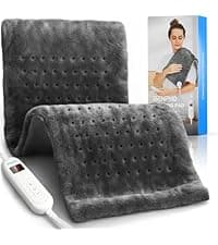 RENPHO Electric Heating Pad for Back Pain Relief, Birthday Gifts for Women Men Mom Dad Elderly, FSA Eligible Items Only List, Large Heat Pad for Neck and Shoulders, 24"x33", ETL Certified, Gray