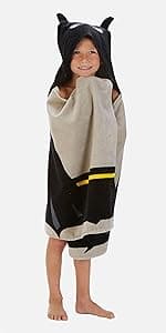 Batman Kids Bath/Pool/Beach Super Soft Cotton Terry Hooded Towel Wrap, 24" x 50", By Franco