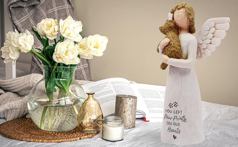 Dog Memorial Gifts for Loss of Dog Sympathy Gift - Pet Memorial Gifts for Dogs, Dogs Mom Gifts for Women, Friendship, Golden Retriever Gifts, Sculpted Hand-Painted Figure