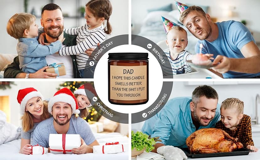 Father's Day Gifts for Dad Who Wants Nothing or Who Have Everything, Fathers Day Grandpa Bonus/Step Dad Gifts from Daughter Son Kids, Funny Gag Gift for Dads, Men Birthday Gift Ideas, Lavender Candle