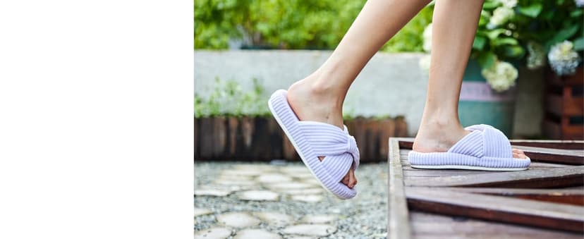 Chantomoo Slippers for Women Memory Foam House Bedroom Corduroy Bow Crossbands Slipper Shoes Comfy Trendy Gift Slippers