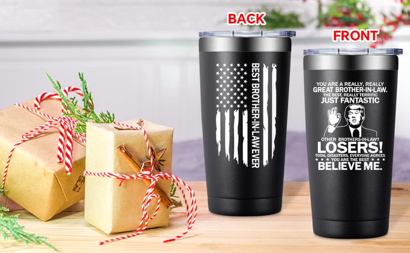 Brother In Law Gifts - Christmas, Birthday, Fathers Day, Gifts for Brother In Law - Cool Brothers In Laws Gift From Sister - 20oz Tumbler