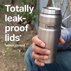 THERMOS Stainless King Vacuum-Insulated Travel Tumbler, 16 Ounce, Matte Steel