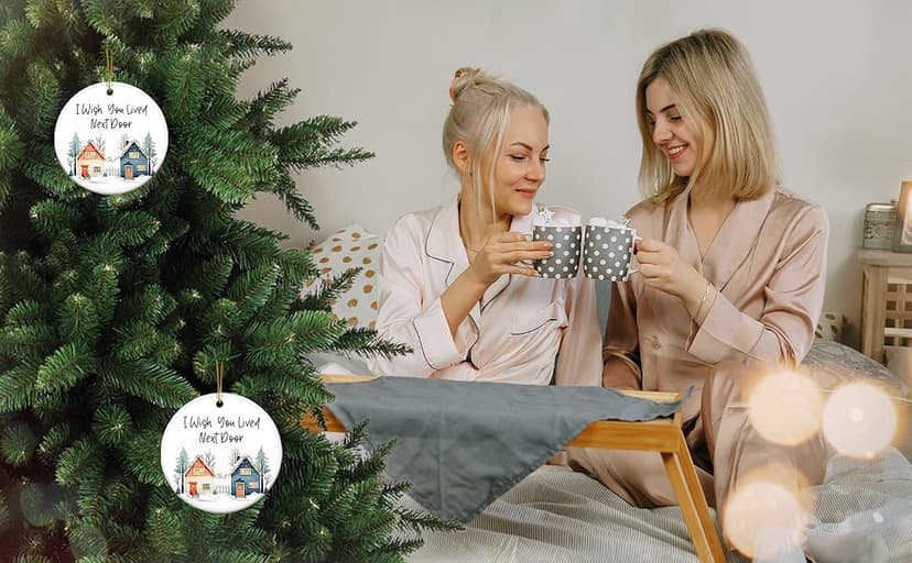 Friend Gifts for Women Friendship, Christmas Ornament - Christmas, Birthday Gifts for Women, Long Distance Friends, BFF, Work Besties Gift Ideas - Christmas Tree Decoration Ceramic Ornament