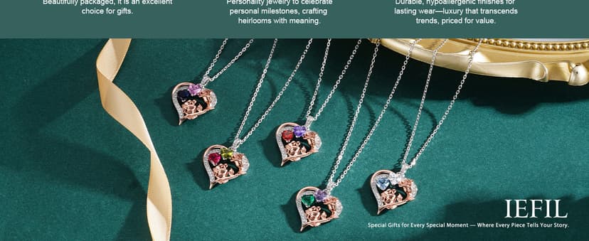 Iefil Christmas Gifts for Women Wife - 925 Sterling Silver Birthstone Necklace for Women, Anniversary Birthday Gifts for Wife Girlfriend Mom